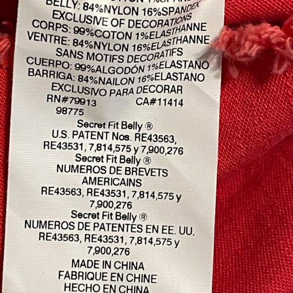 *NWT Maternity Shorts Red Denim Pregnant Wallflower Jean Fringe Over Belly - Picture 5 of 6